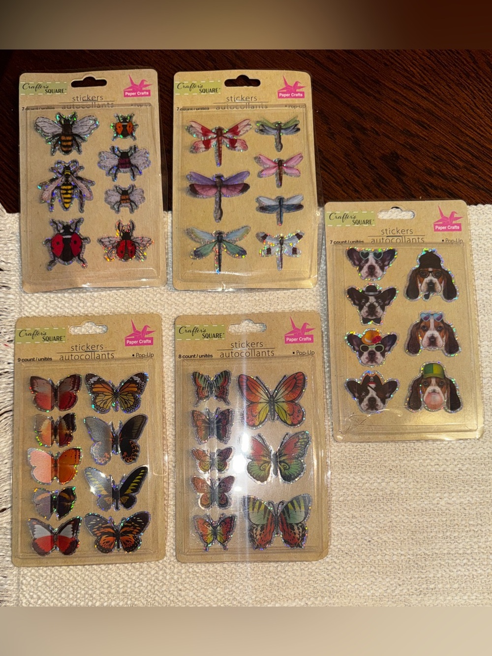 5 Packs Of Crafter's Square Pop-Up Stickers Multicolor Butterflies
Dogs Insects